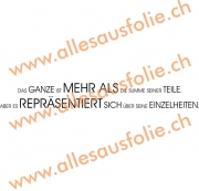DAS GANZE IST MEHR ALS DIE SUMME SEINER TEILE, ABER ES REPRÄSENT