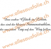 Das wahre Glück im Leben, das sind die kleinen Sonnenstrahlen, d