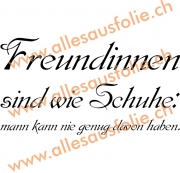 Freundinnen sind wie Schuhe: mann kann nie genug davon haben.