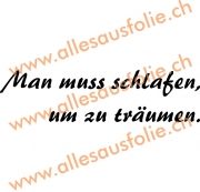 Man muss schlafen, um zu träumen.