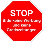 Stop keine Werbung und keine Gratiszeitungen