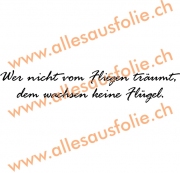 Wer nicht vom Fliegen träumt, dem wachsen keine Flügel