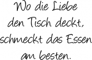 Wo die Liebe den Tisch deckt, schmeckt das Essen am besten.
